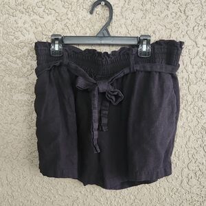 Michael Kors Pull On Shorts Linen Blend Black